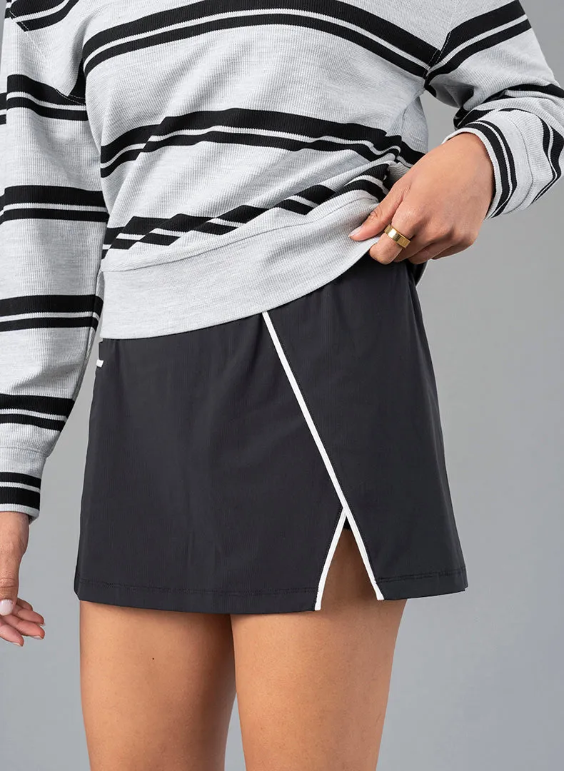 Piped Slit Skort