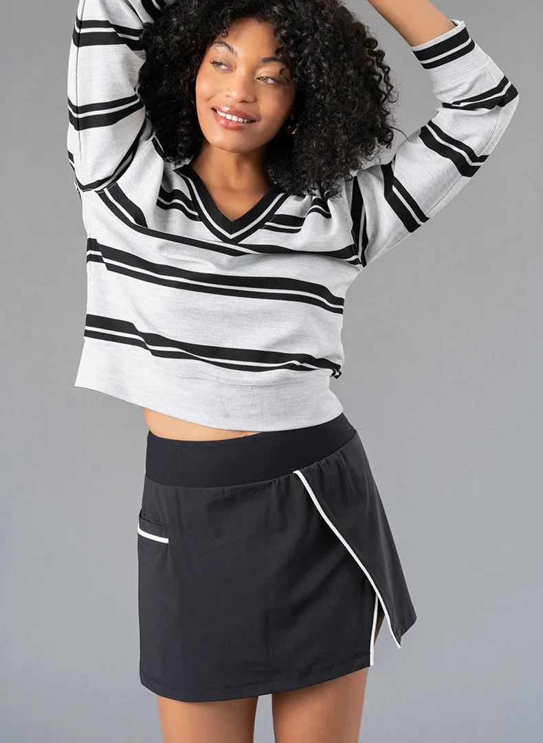 Piped Slit Skort