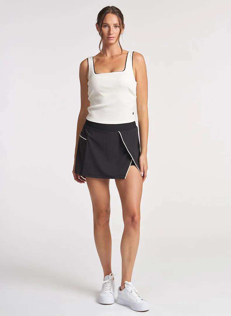 Piped Slit Skort
