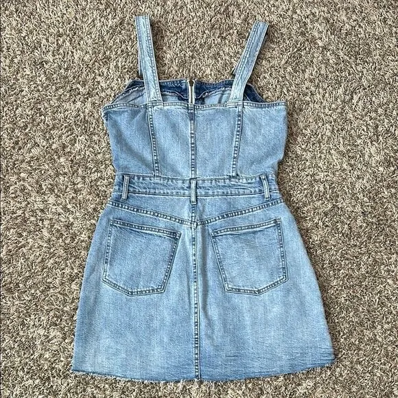 Pistola Nina Light Wash Denim Cutoff Overall Dress Sz M