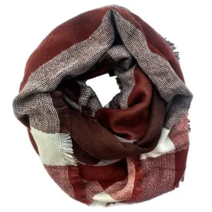 Plaid Blanket Scarf Maroon