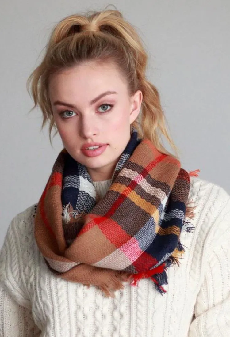 Plaid Infinity Scarf-Final Sale