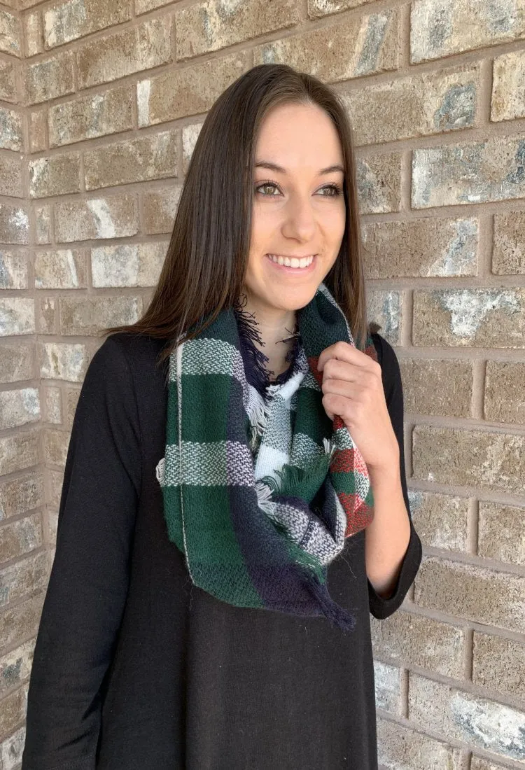 Plaid Infinity Scarf-Final Sale