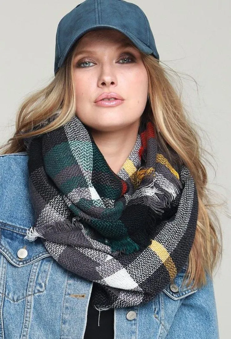 Plaid Infinity Scarf-Final Sale