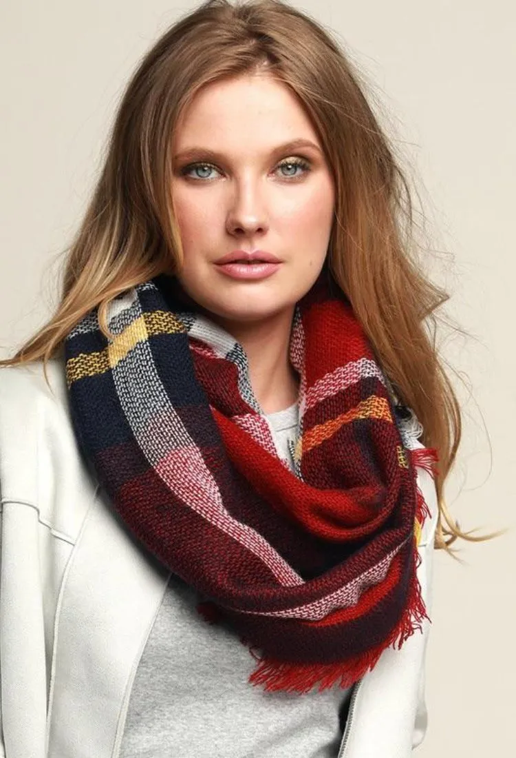 Plaid Infinity Scarf-Final Sale