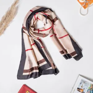 Plaid Modern Check Scarf Beige