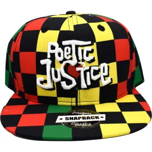 POETIC JUSTICE CHECHED MULTI SNAPBACK