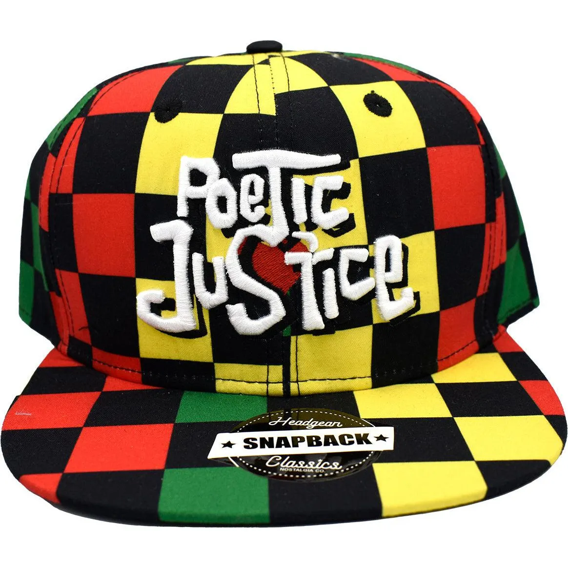 POETIC JUSTICE CHECHED MULTI SNAPBACK