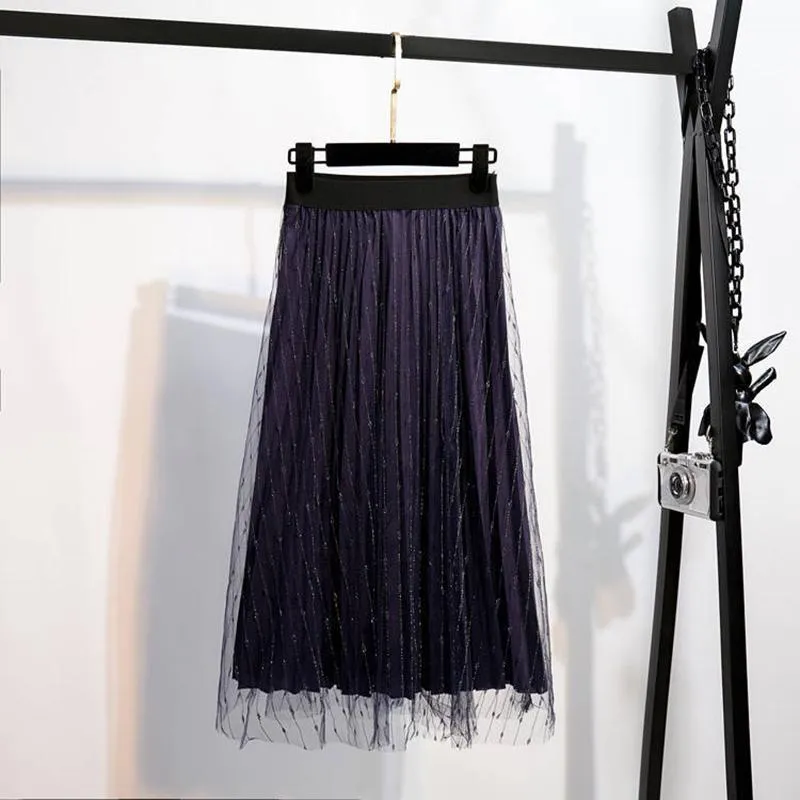 Pofulove Spring Women Thin Long Sleeve V-Neck Striped Shirt Chiffon Shirt Skirt Dress Two Piece Suit