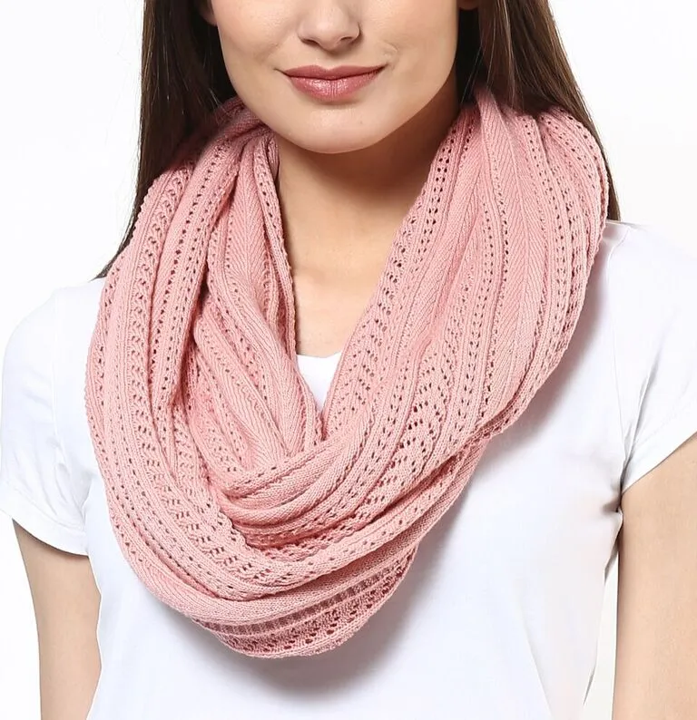 Pointelle Knitted Scarf