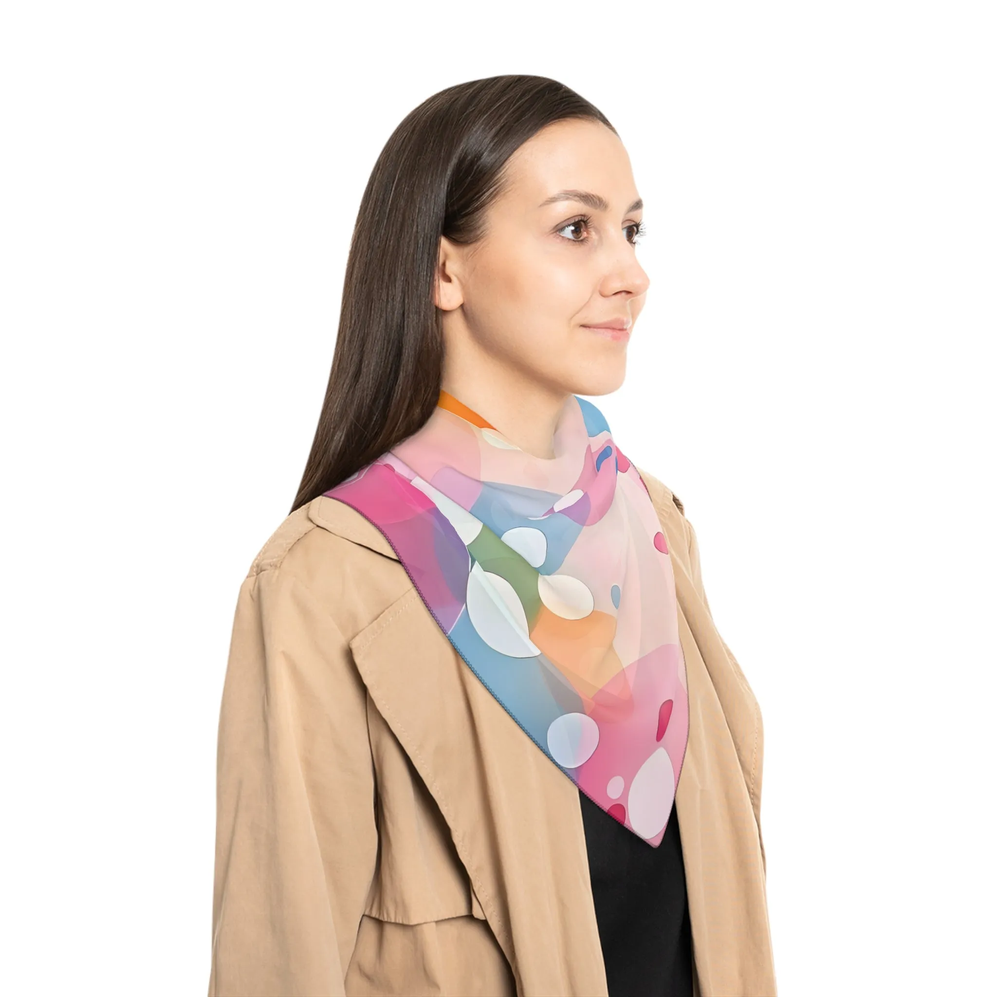 Poly Scarf - 'Vibrant Bubble Print' Colorful Accessory for Fashion Lovers