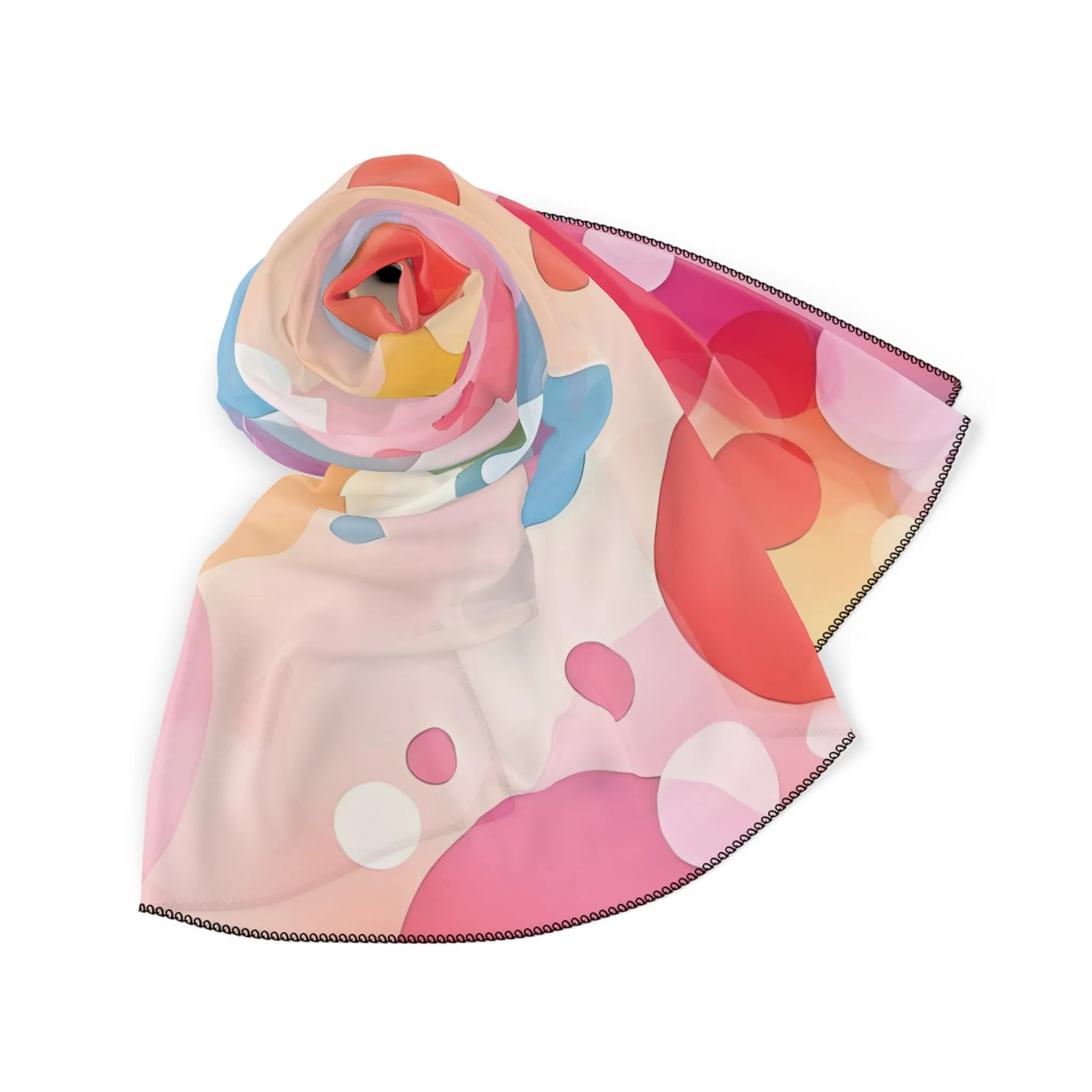 Poly Scarf - 'Vibrant Bubble Print' Colorful Accessory for Fashion Lovers