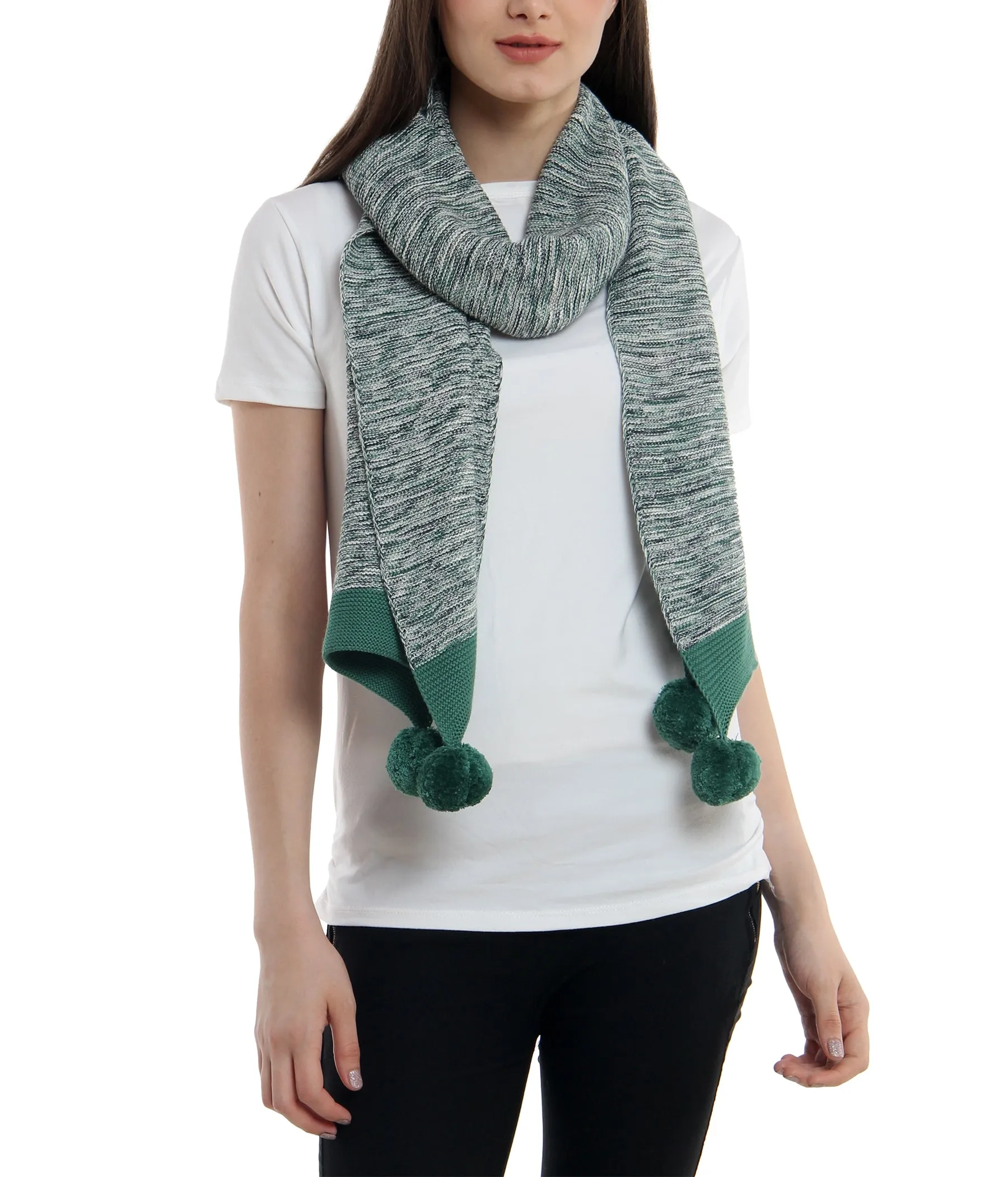 Pompom Knitted Scarf