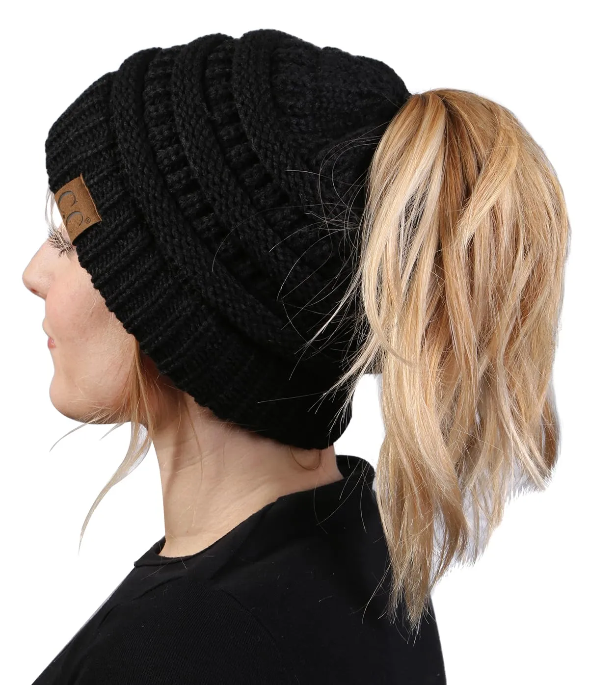 Ponytail Beanie & Gloves Matching Set by Funky Junque
