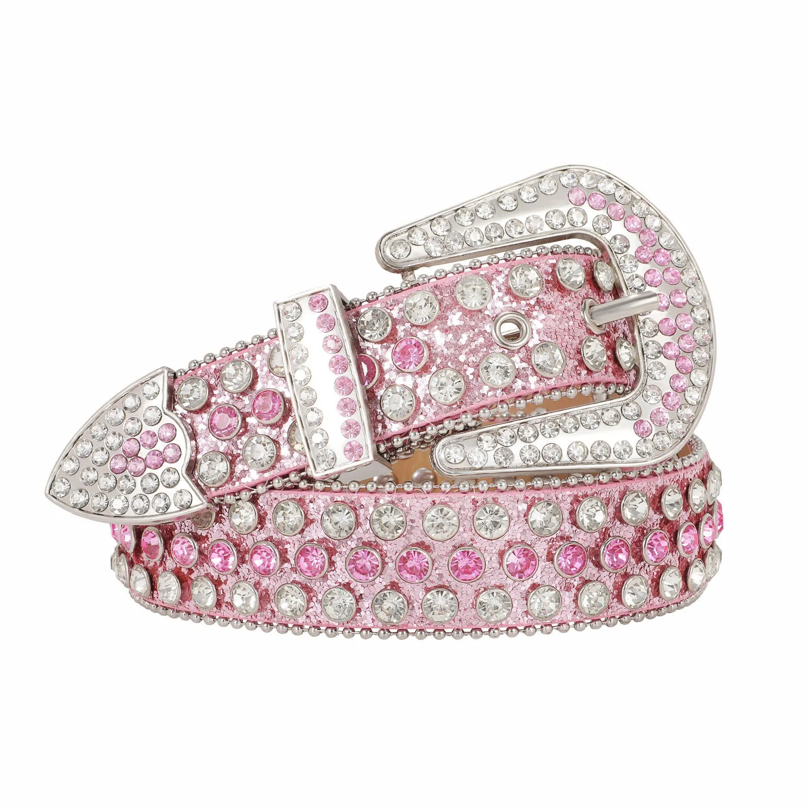 Popular Luxury Crystal Diamond Studded Rhinestone Belts Western Sparkle Designer Leather Women Mens Belt