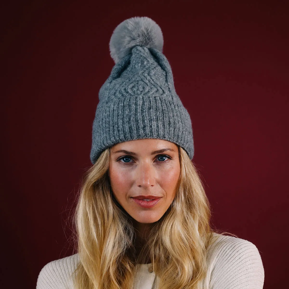 Powder Ingrid Bobble Hat - Slate Grey