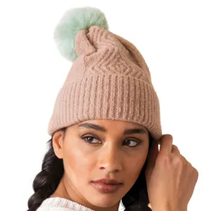Powder Ingrid Bobble Hat - Taupe/Aqua