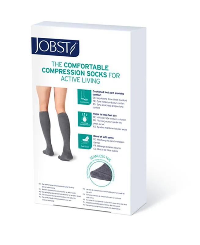 PR/1 JOBST ACTIVEWEAR WOMEN, KNEE HIGH , 30-40MMHG, LG, BLACK, CLOSED TOE
