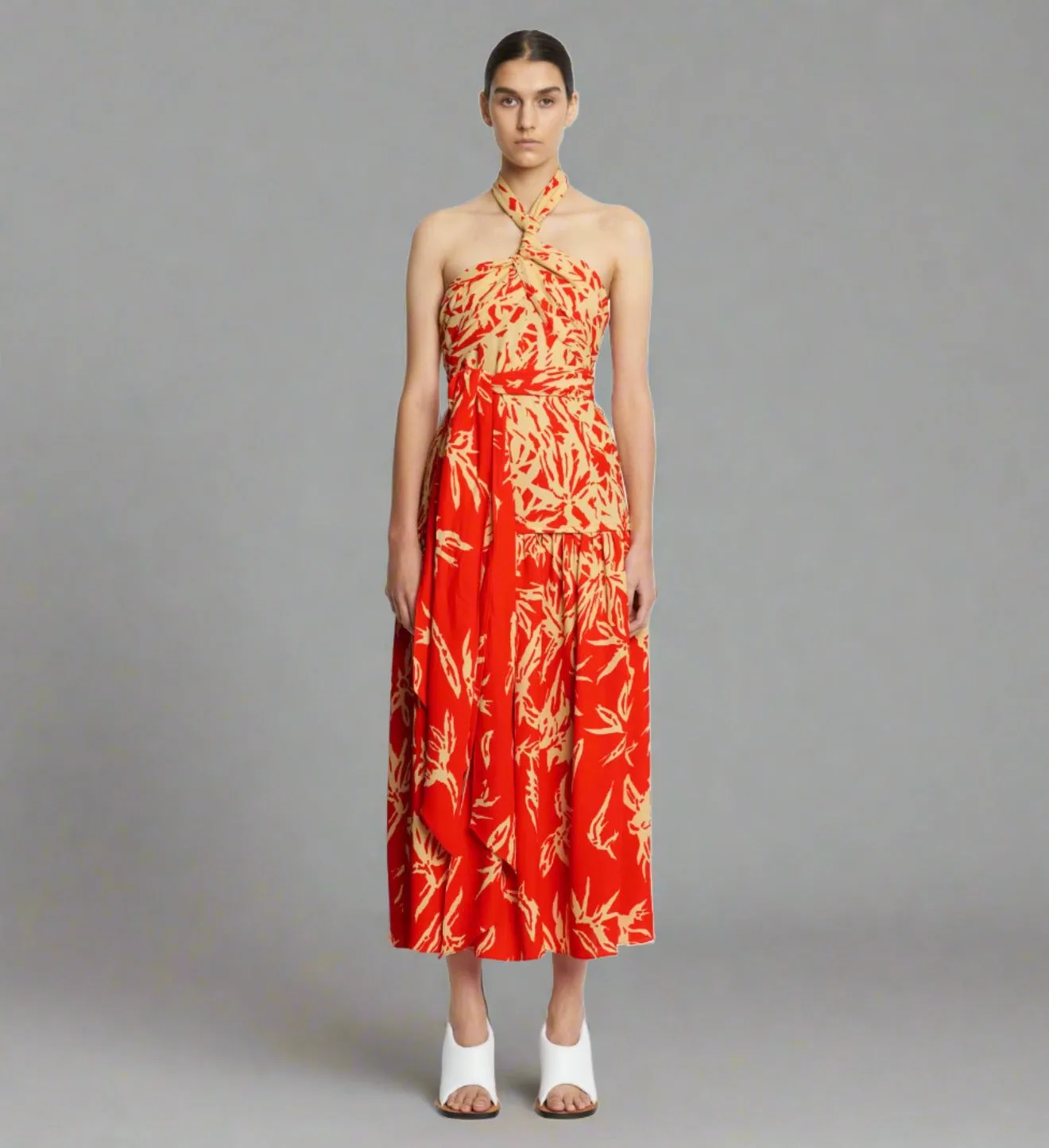 Proenza Schouler Dégradé Floral Halter Dress