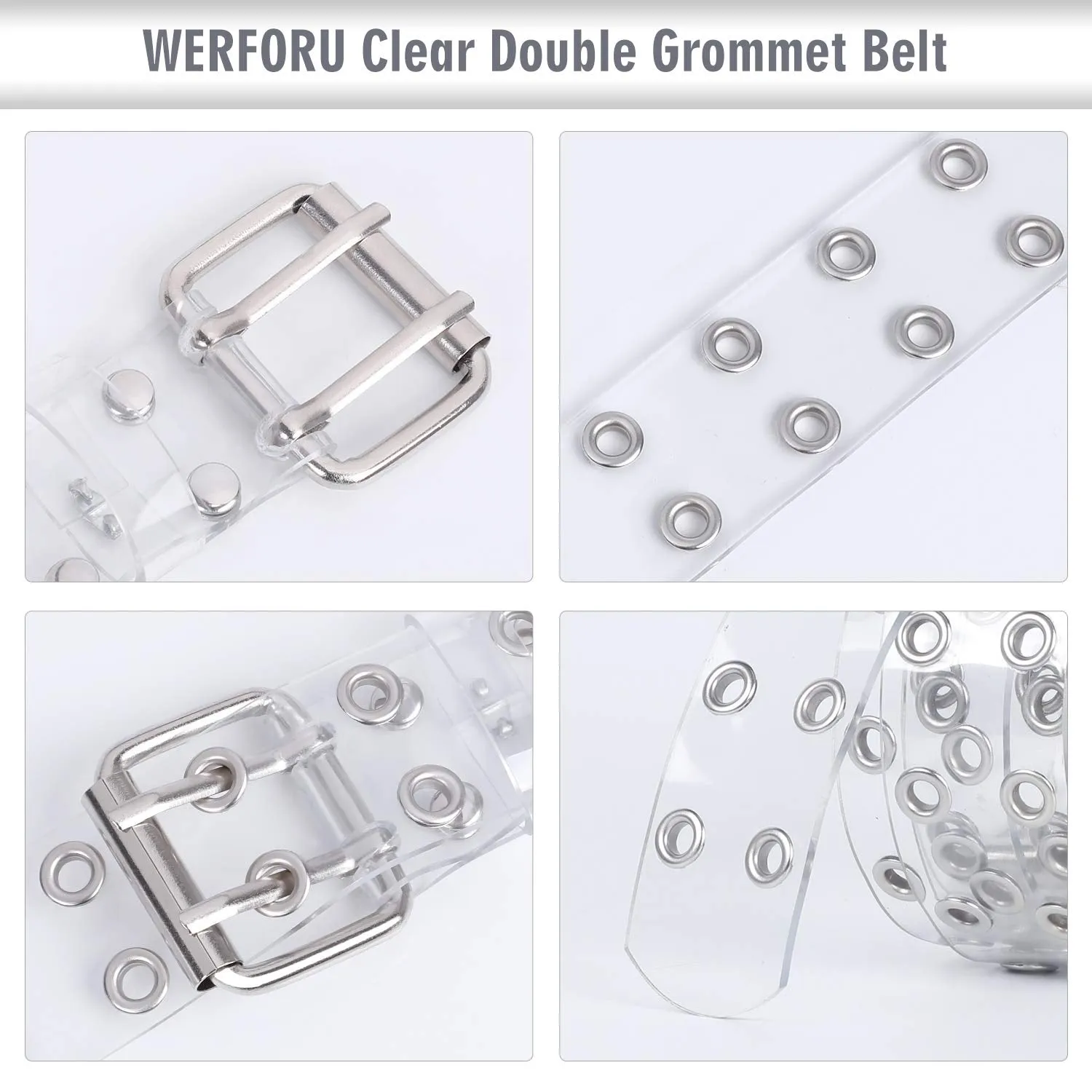 PU Leather Punk Belt for Women Men Jeans 2 Hole Belts 1.5 Wide