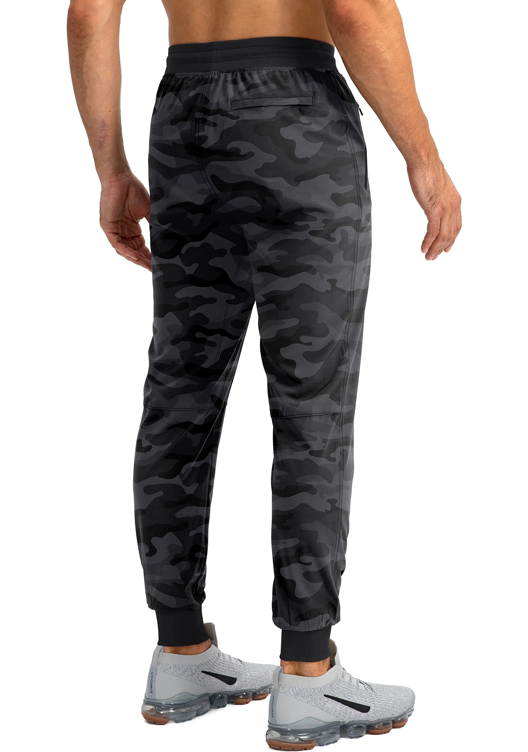 Pudolla Men's Lightweight Jogger Pants Workout Gym Running Pants with Zipper Pockets for Athletic Casual Camouflage
