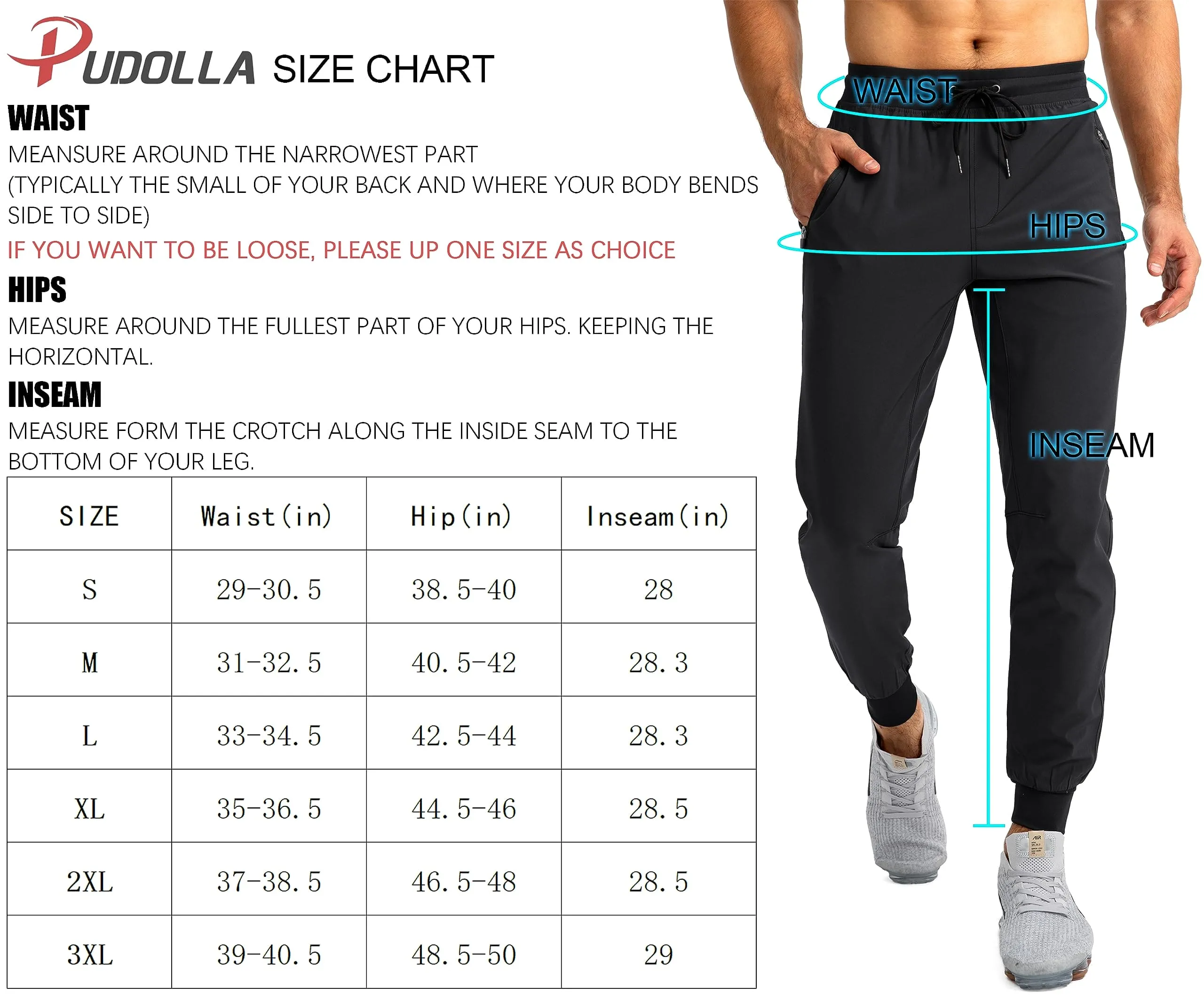 Pudolla Men's Lightweight Jogger Pants Workout Running Tapered Joggers for Men with Zipper Pockets for Athletic Travel Casual(Light Grey)