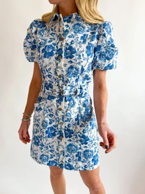 Puff Sleeve Belted Mini Dress