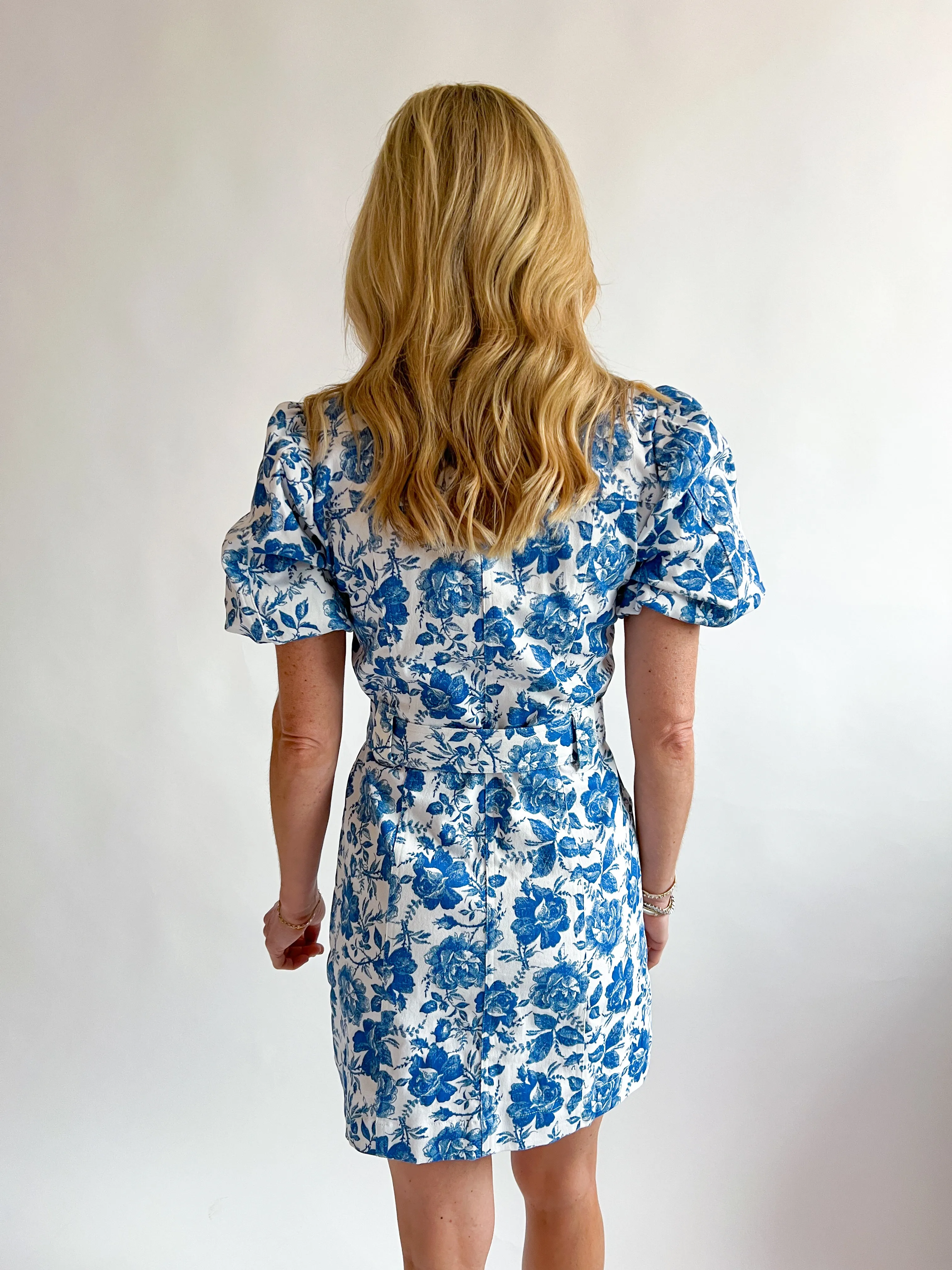 Puff Sleeve Belted Mini Dress