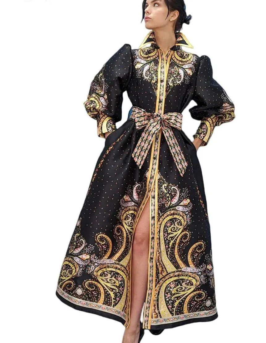 Puff Sleeve Print Dress