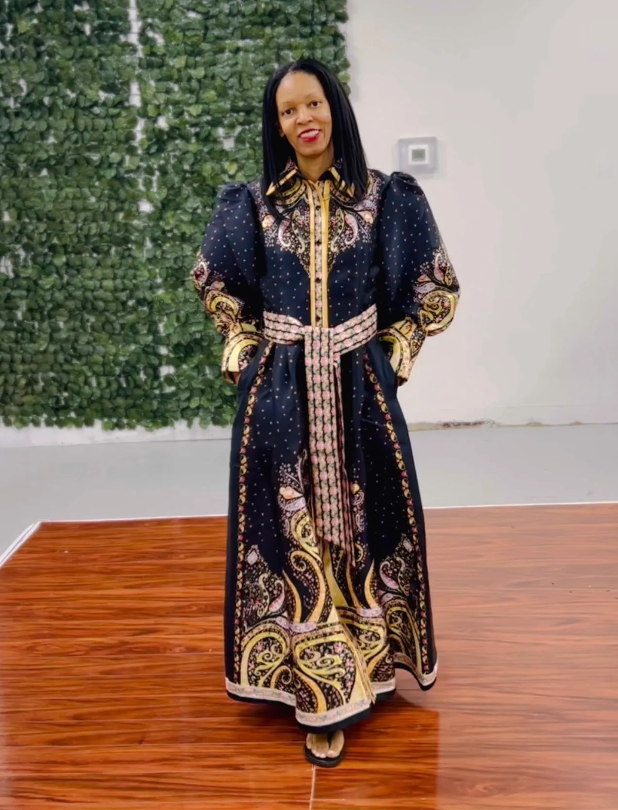Puff Sleeve Print Dress