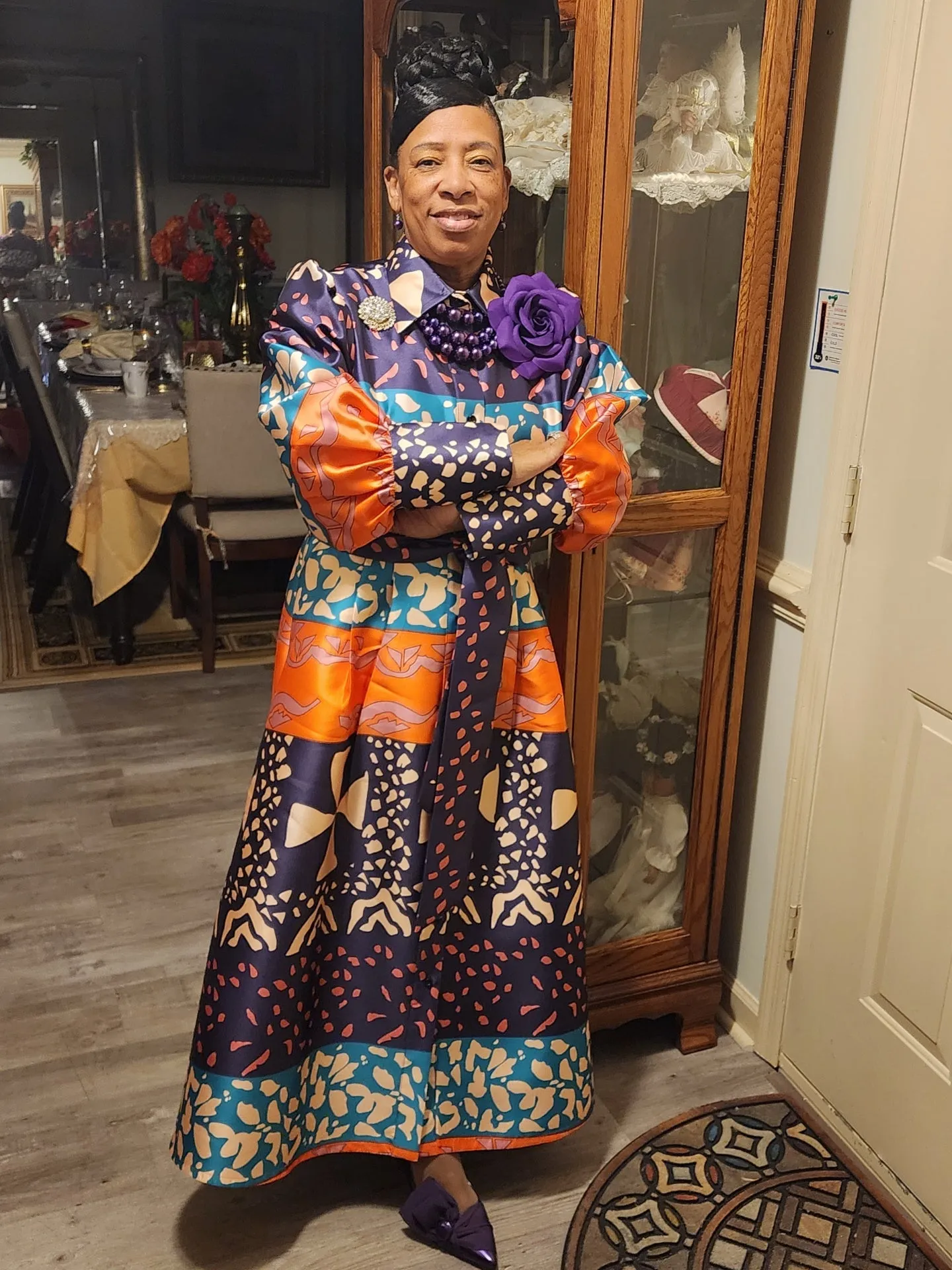 Puff Sleeve Print Dress