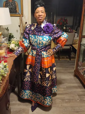 Puff Sleeve Print Dress