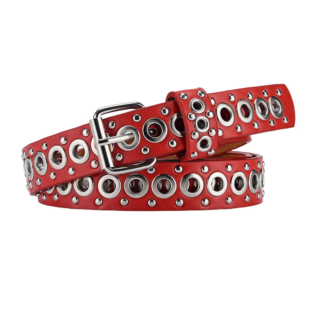 Punk Hollow Leather Belt