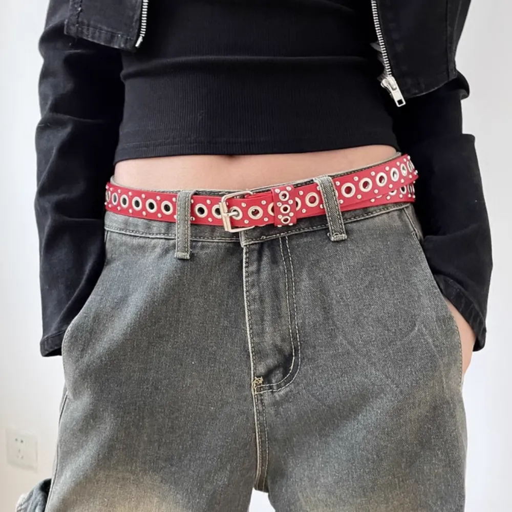 Punk Hollow Leather Belt