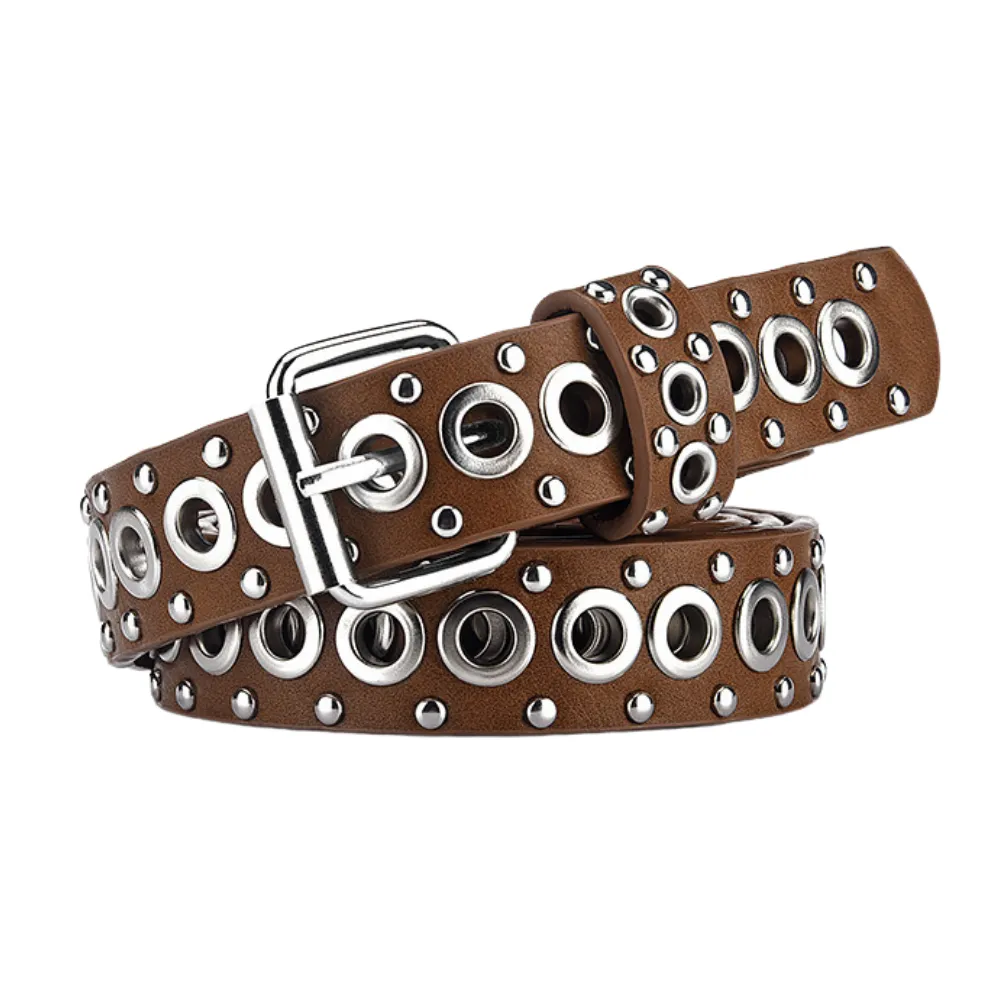 Punk Hollow Leather Belt
