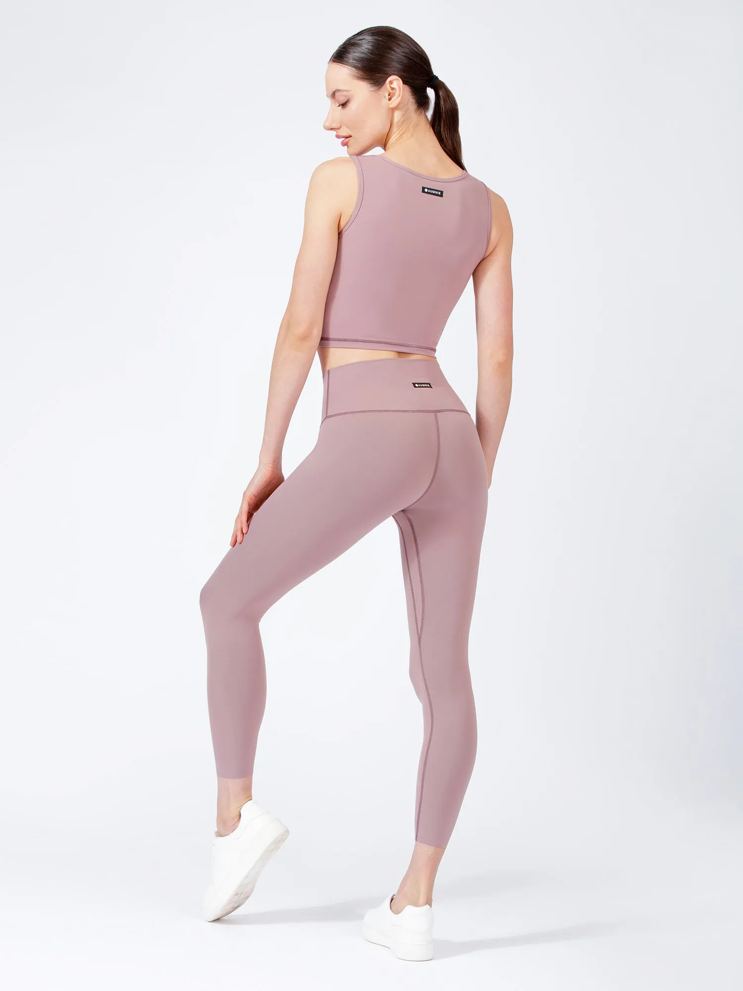PURE FLOW ANKLE CROPS, ASH MAUVE
