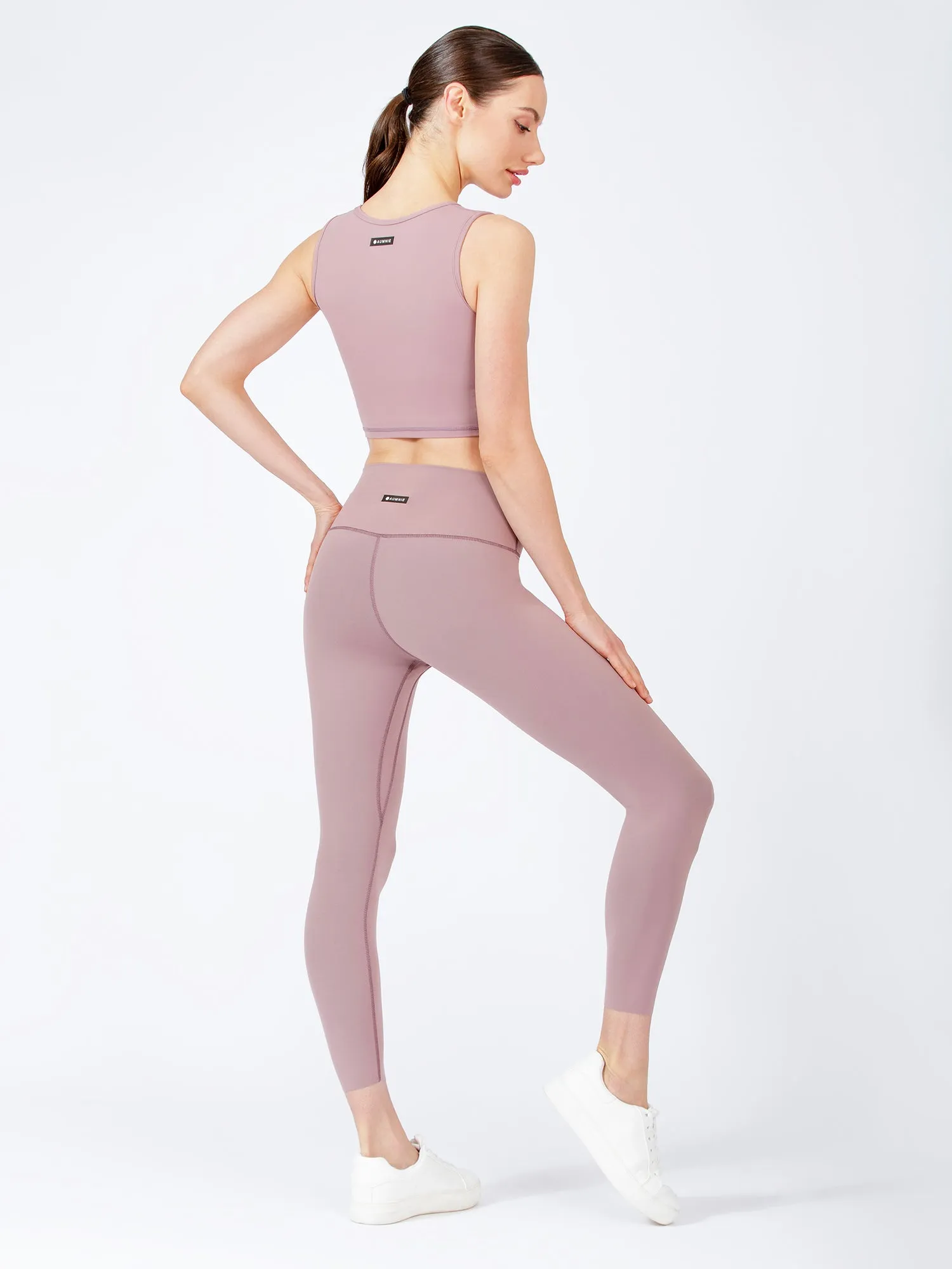 PURE FLOW ANKLE CROPS, ASH MAUVE