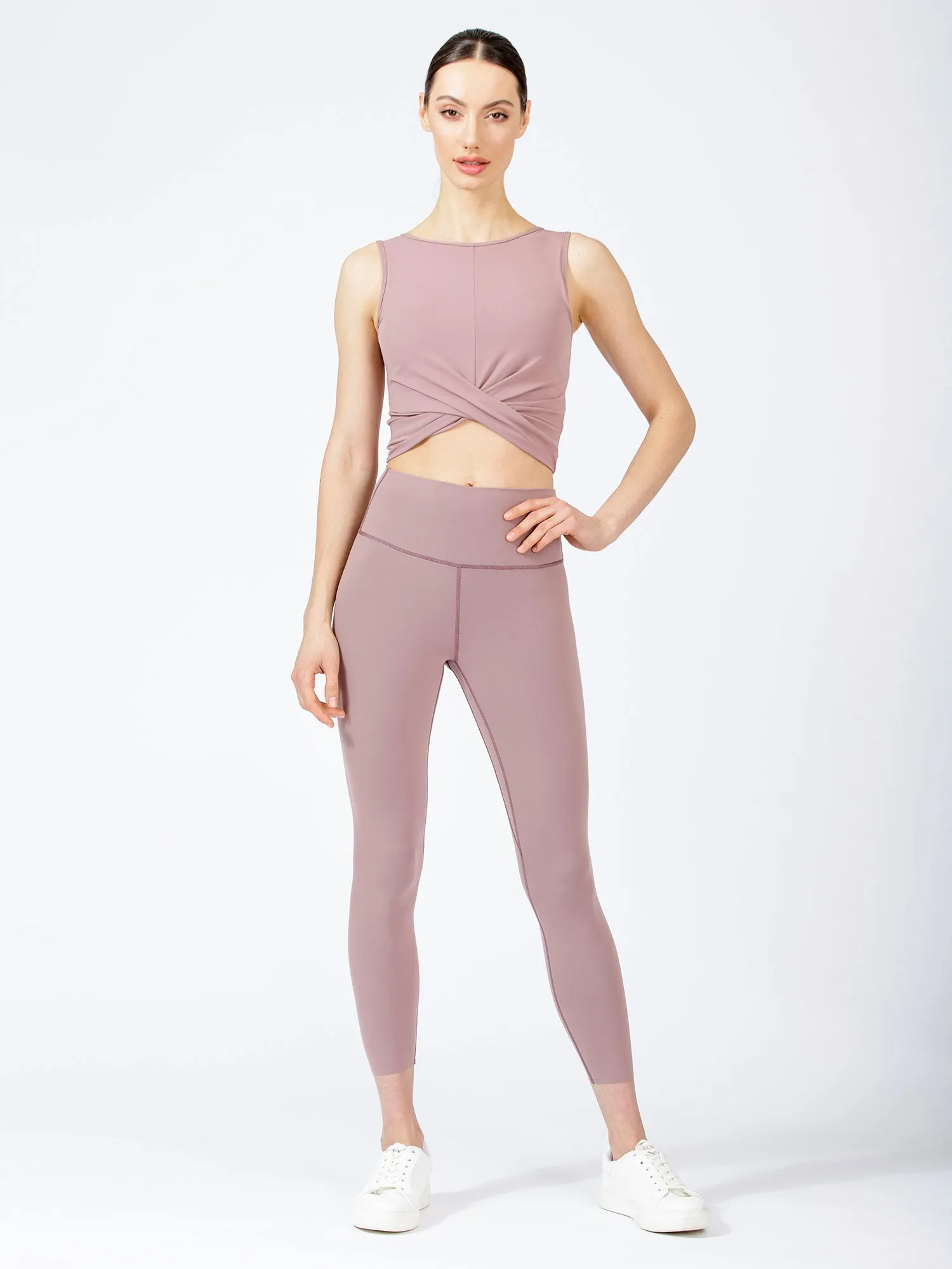 PURE FLOW ANKLE CROPS, ASH MAUVE