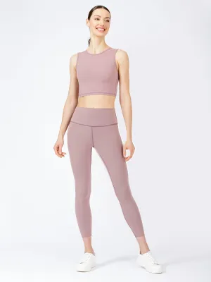 PURE FLOW ANKLE CROPS, ASH MAUVE
