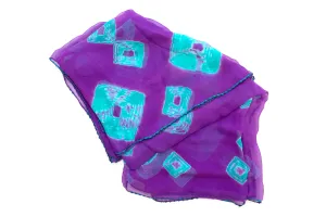 Purple and Blue Chiffon Dupatta - Scarf