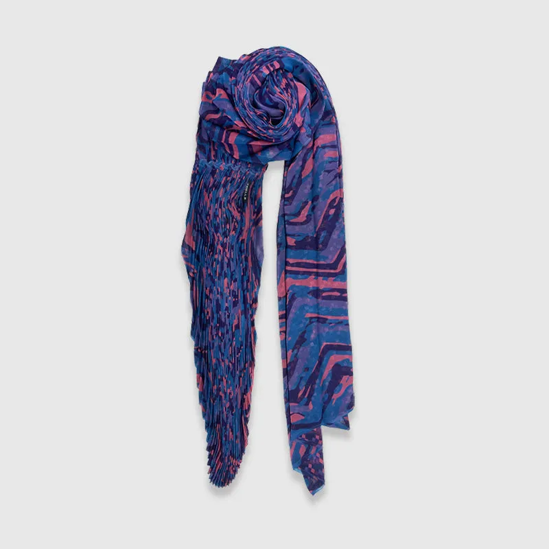 Purple Haze Cinch-Pleated Scarf