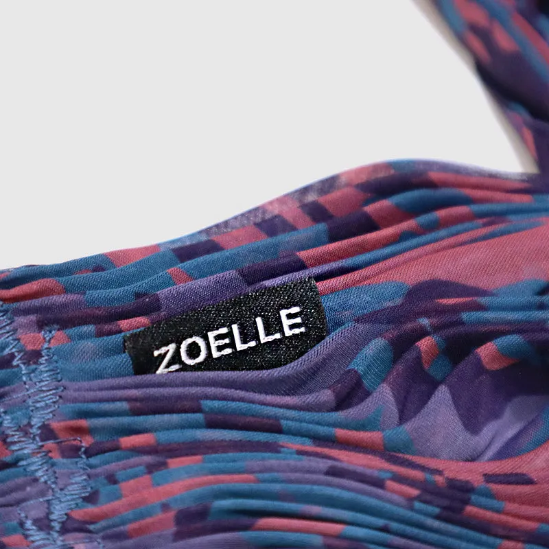 Purple Haze Cinch-Pleated Scarf