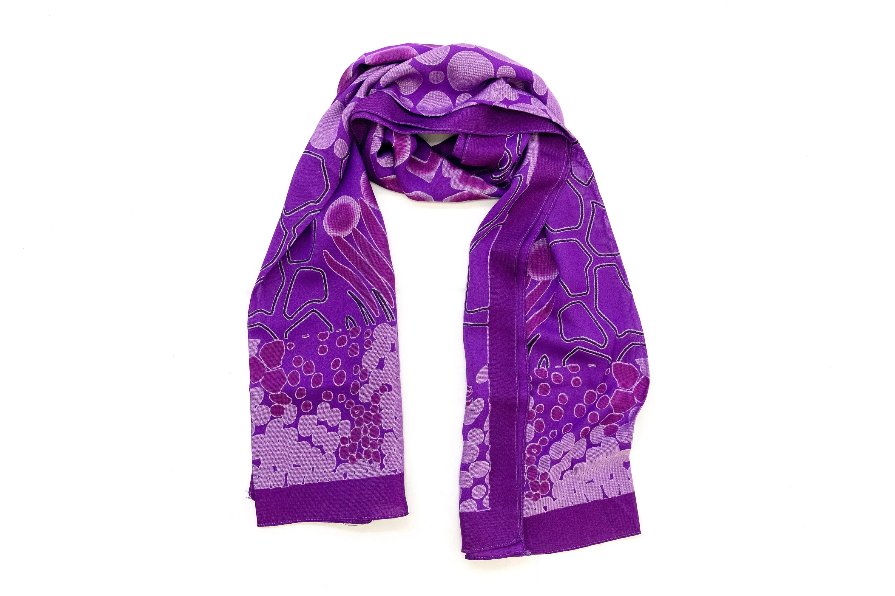 Purple Patterned Chiffon Dupatta - Scarf