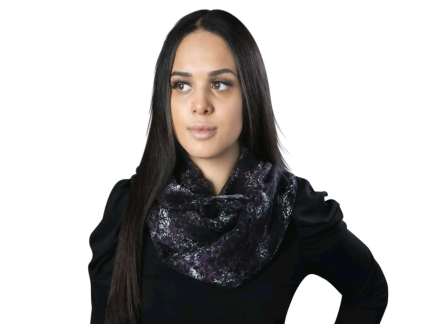Purple/Black Cheetah Infinity Scarf By SAM D'MONES