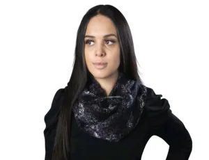 Purple/Black Cheetah Infinity Scarf By SAM D'MONES