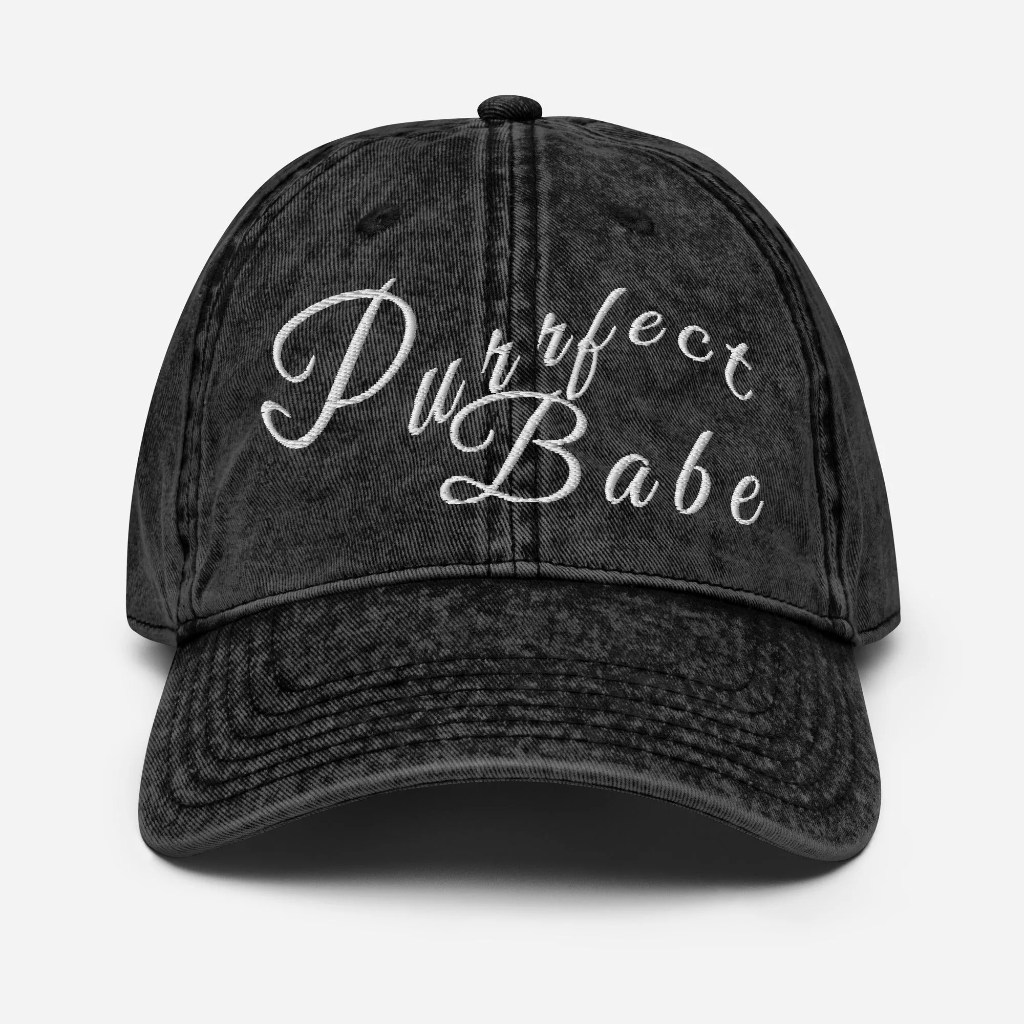 Purrfect Babe Vintage Denim Dad Cap