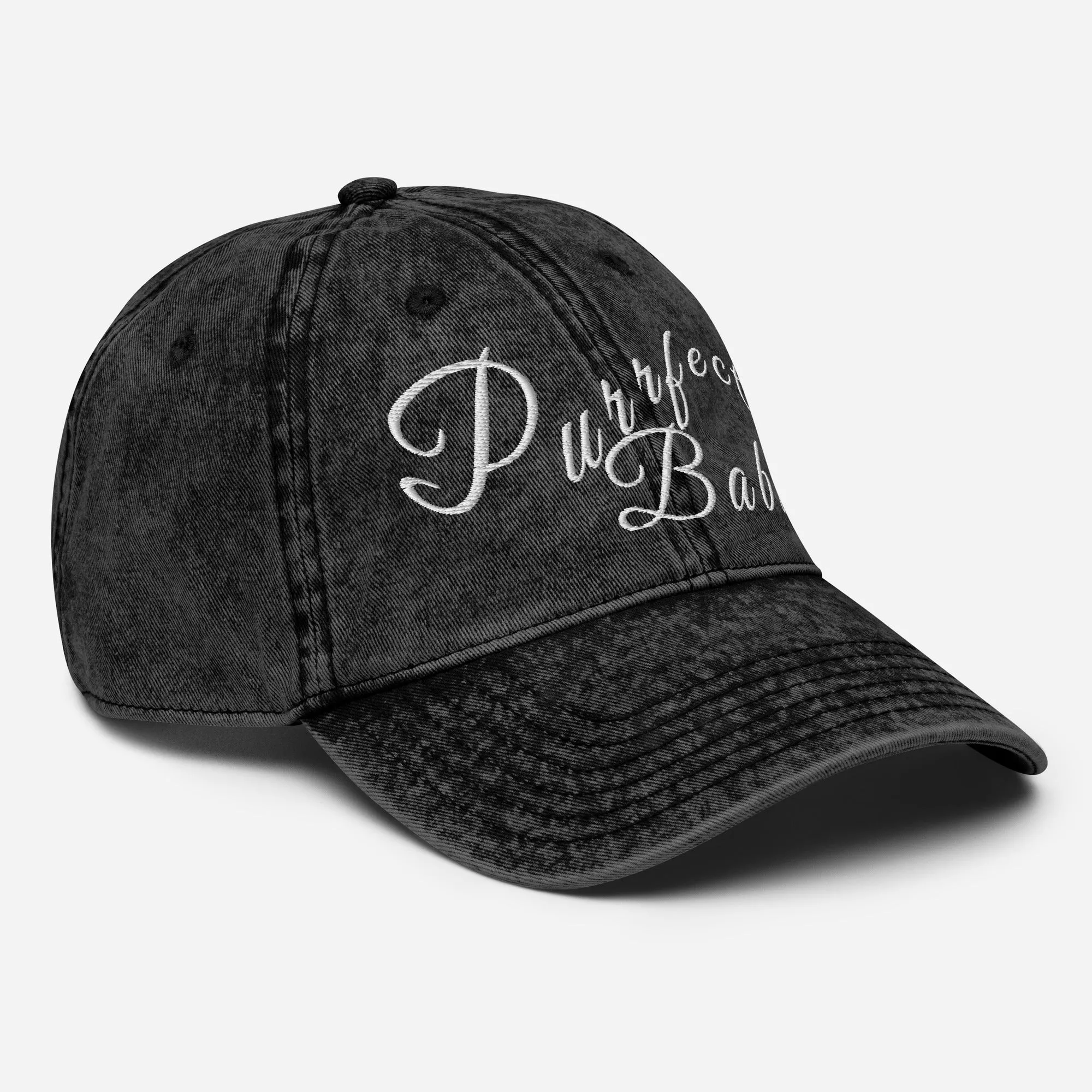 Purrfect Babe Vintage Denim Dad Cap