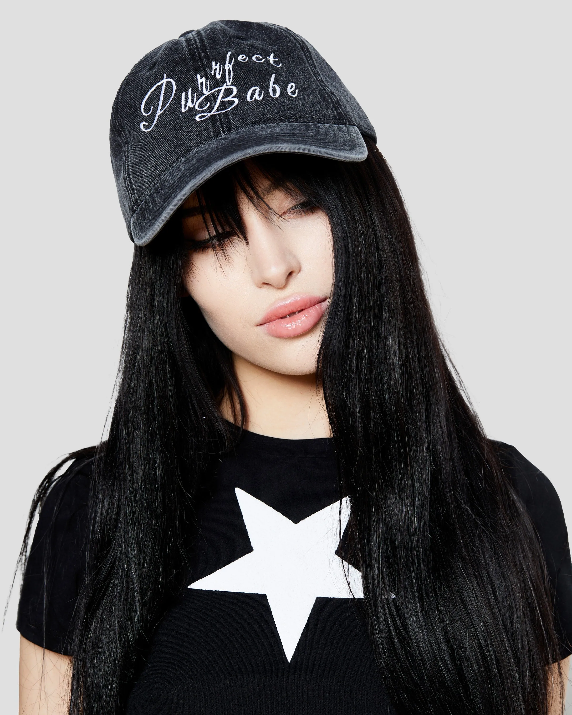 Purrfect Babe Vintage Denim Dad Cap