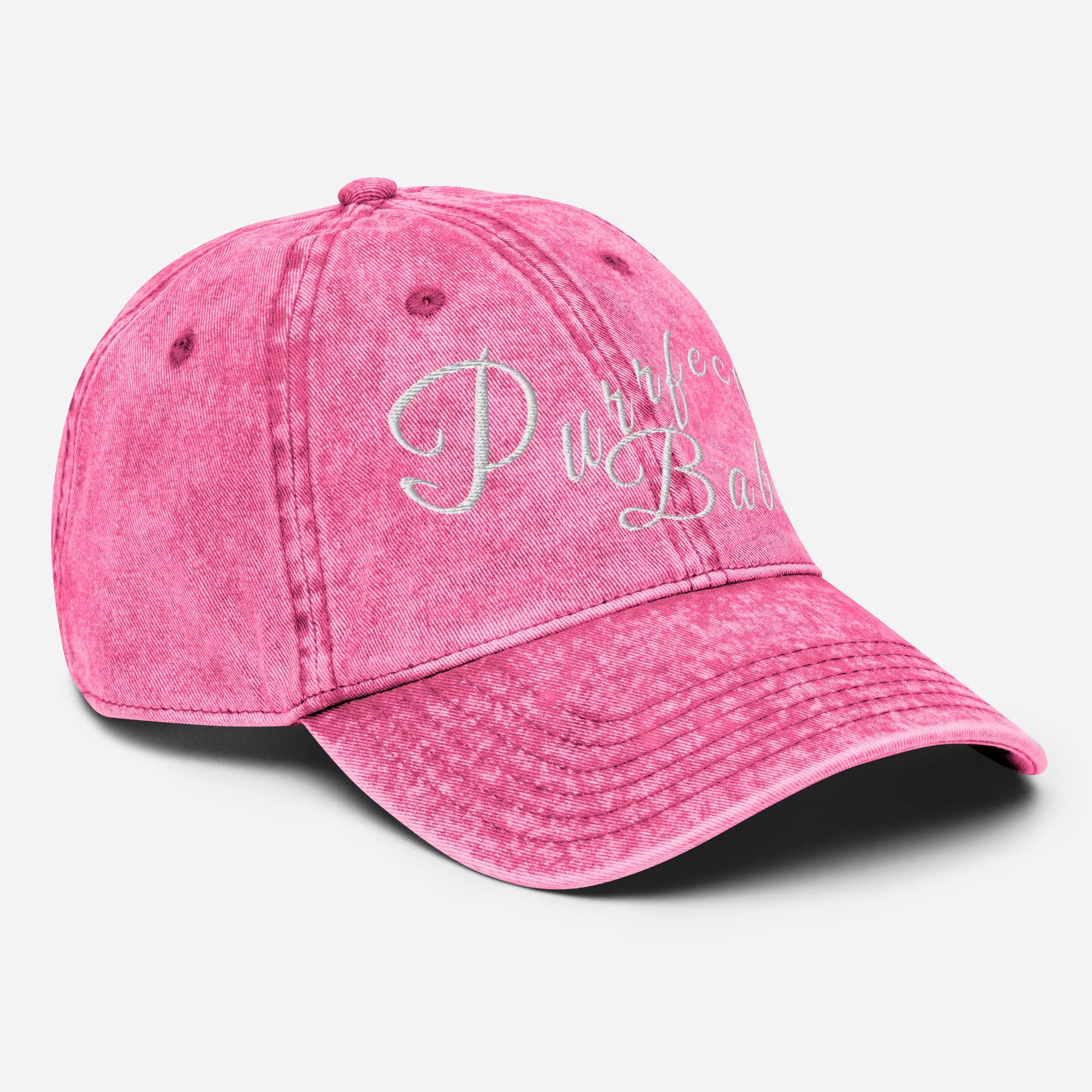 Purrfect Babe Vintage Denim Dad Cap