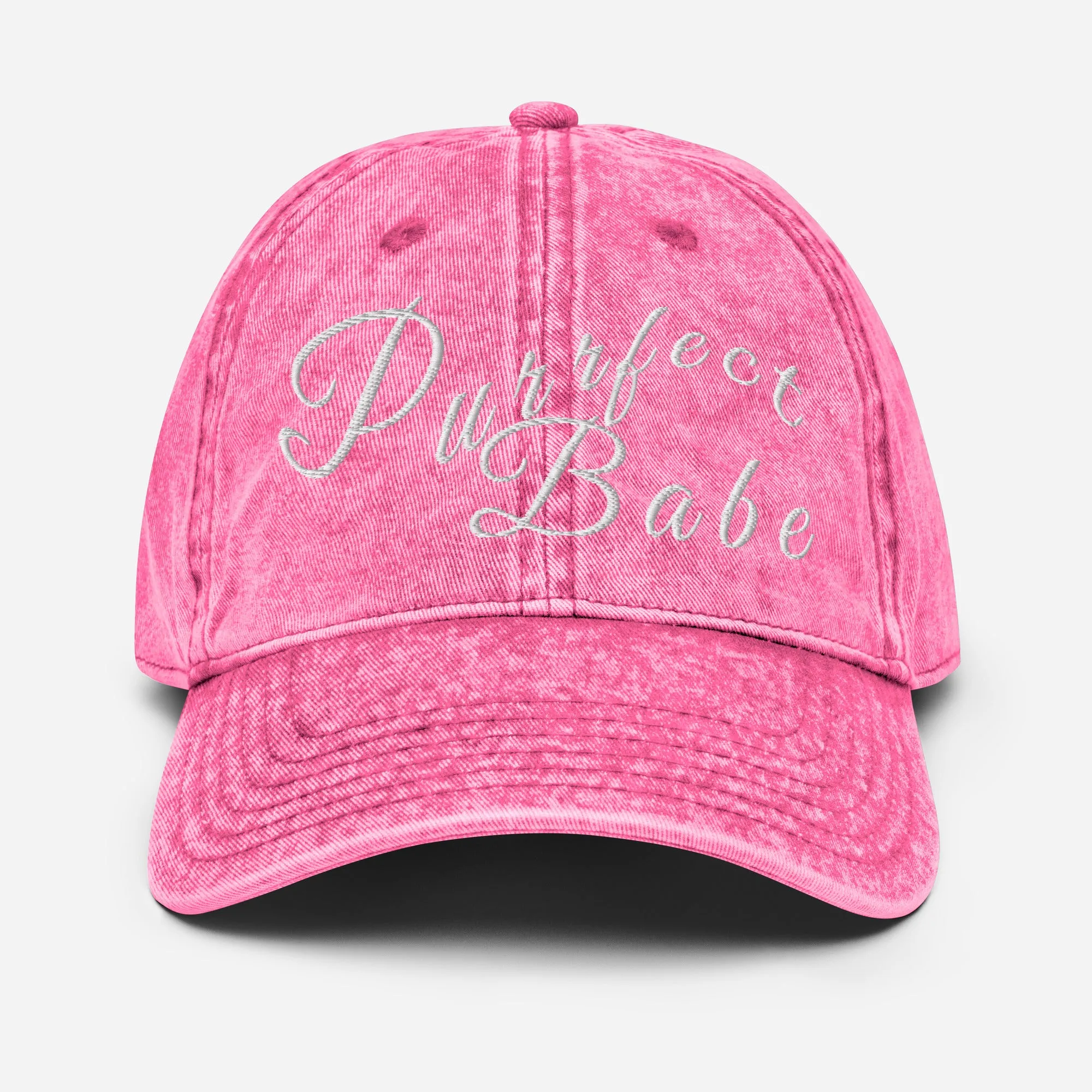 Purrfect Babe Vintage Denim Dad Cap